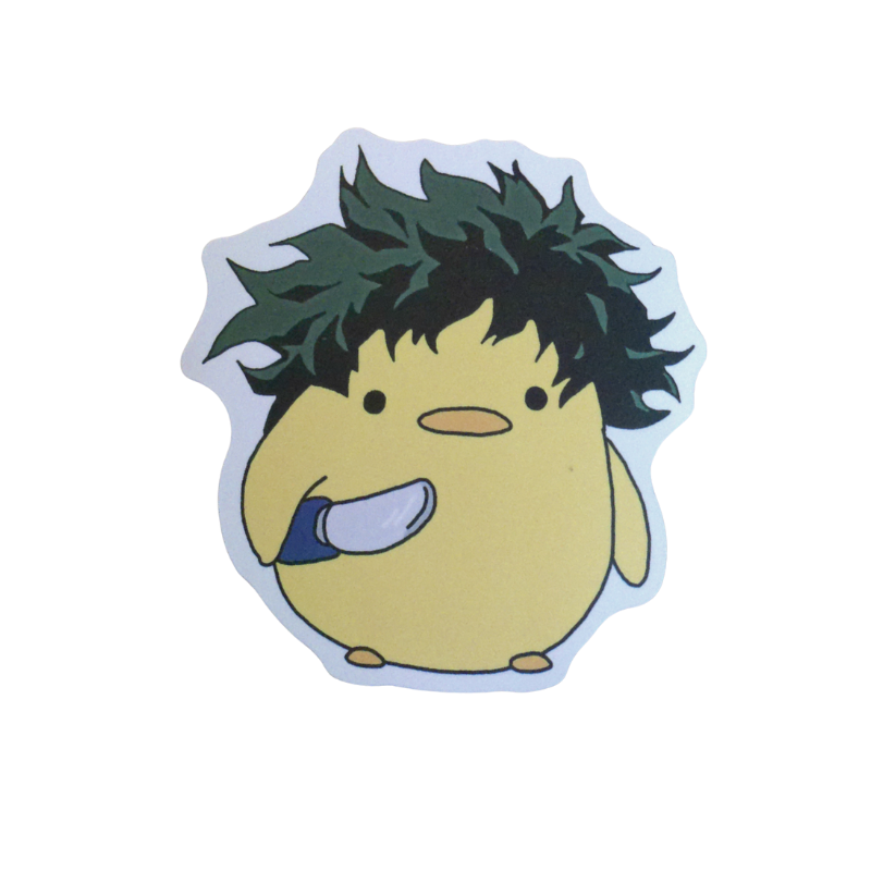 Collection of 100 My Hero Academia anime character stickers featuring popular heroes like Deku, Bakugo, Todoroki, All Might, and other beloved MHA characters, available as individual $1 vinyl stickers