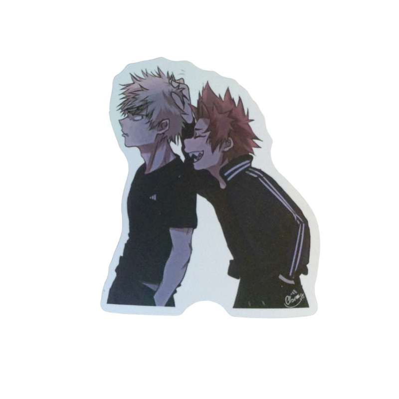 Collection of 100 My Hero Academia anime character stickers featuring popular heroes like Deku, Bakugo, Todoroki, All Might, and other beloved MHA characters, available as individual $1 vinyl stickers