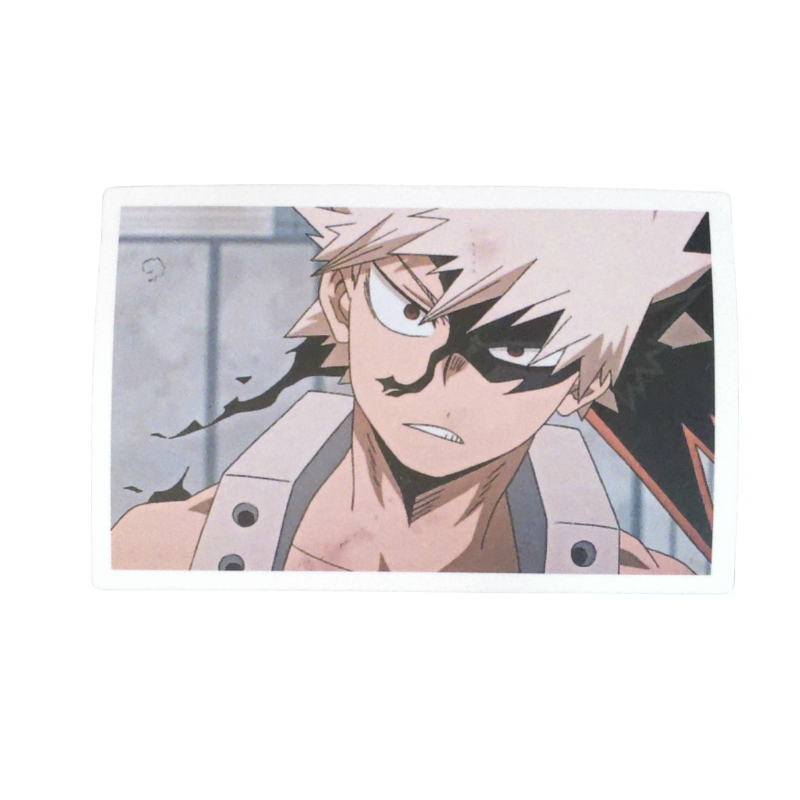 Collection of 100 My Hero Academia anime character stickers featuring popular heroes like Deku, Bakugo, Todoroki, All Might, and other beloved MHA characters, available as individual $1 vinyl stickers