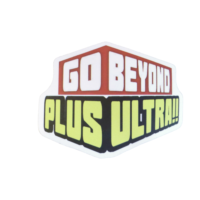 Collection of 100 My Hero Academia anime character stickers featuring popular heroes like Deku, Bakugo, Todoroki, All Might, and other beloved MHA characters, available as individual $1 vinyl stickers