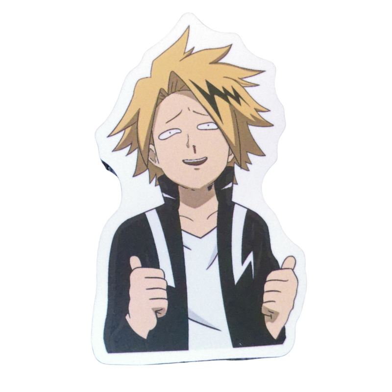 Collection of 100 My Hero Academia anime character stickers featuring popular heroes like Deku, Bakugo, Todoroki, All Might, and other beloved MHA characters, available as individual $1 vinyl stickers