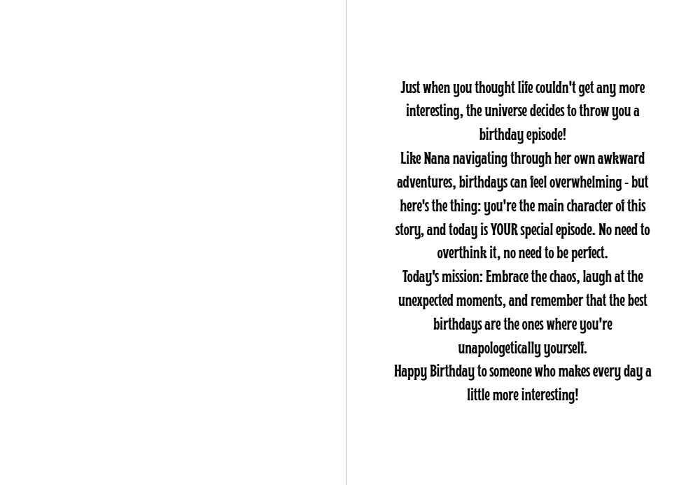 Himouto! Umaru-chan Nana Ebina Birthday Card - "Plot Twist: It's Your Birthday!"