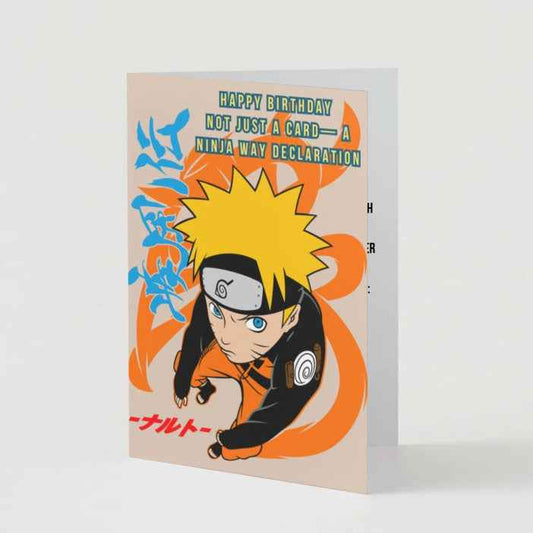 Naruto Birthday Card - "Ninja Way Declaration" | Anime Birthday Greeting Card