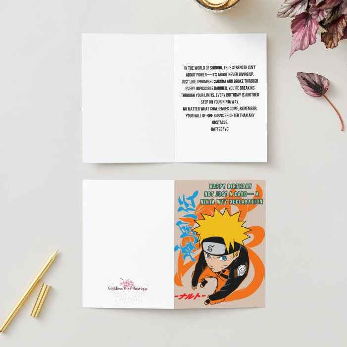 Naruto Birthday Card - "Ninja Way Declaration" | Anime Birthday Greeting Card