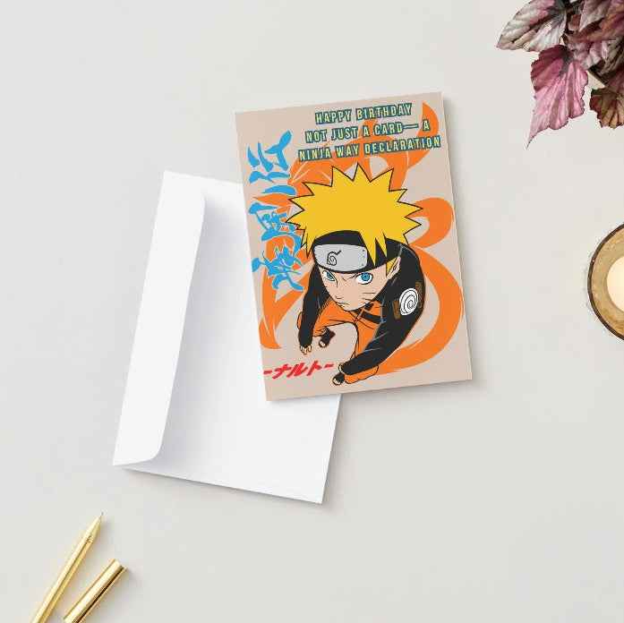 Naruto Birthday Card - "Ninja Way Declaration" | Anime Birthday Greeting Card