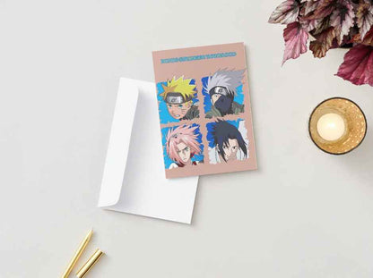 Naruto Team 7 Friendship Card - "Bonds Stronger Than Blood" | Anime Greeting Card