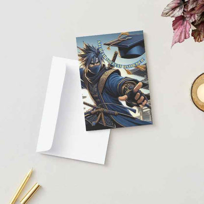 Anime Graduation Card - Ninja Graduate Stealth Success - Warrior Graduation Card