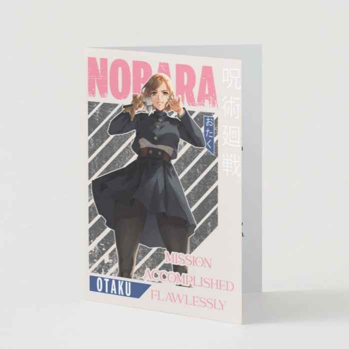 Jujutsu Kaisen Nobara Kugisaki Celebration Card - "Mission Accomplished Flawlessly"
