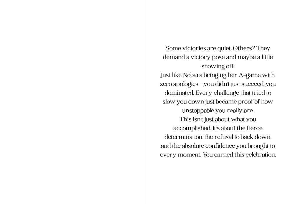 Jujutsu Kaisen Nobara Kugisaki Celebration Card - "Mission Accomplished Flawlessly"