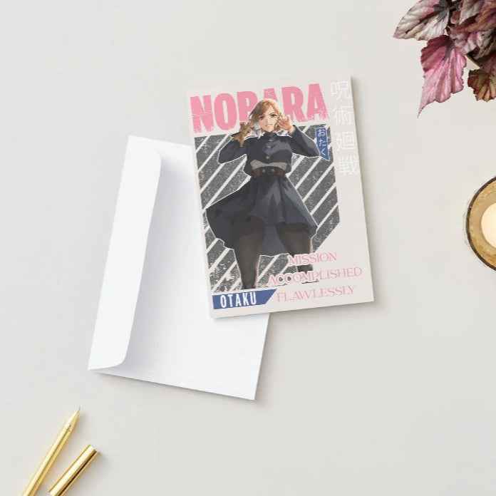 Jujutsu Kaisen Nobara Kugisaki Celebration Card - "Mission Accomplished Flawlessly"