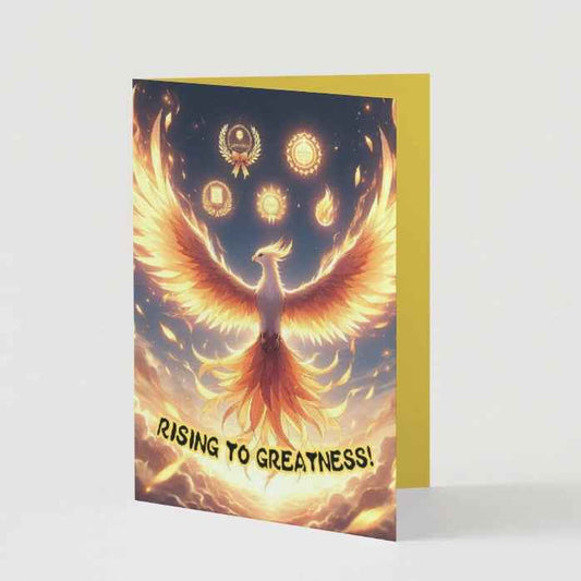 Anime Congratulations Card - Phoenix Rising Achievement - Mythical Congratulations Card