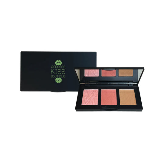 Pro Cheek Palette Trio: Contour, Blush, Highlight - Shade Blushy 