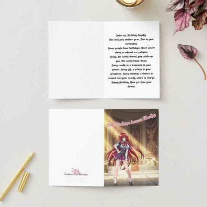 High School DxD Rias Gremory Birthday Card - "Some Birthdays Demand Worship"