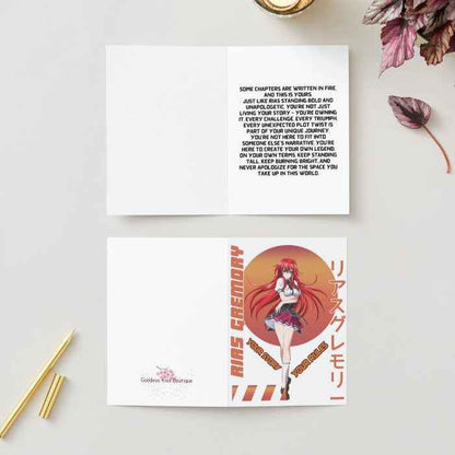 High School DxD Rias Gremory Celebration Card - "Your Story, Your Rules"