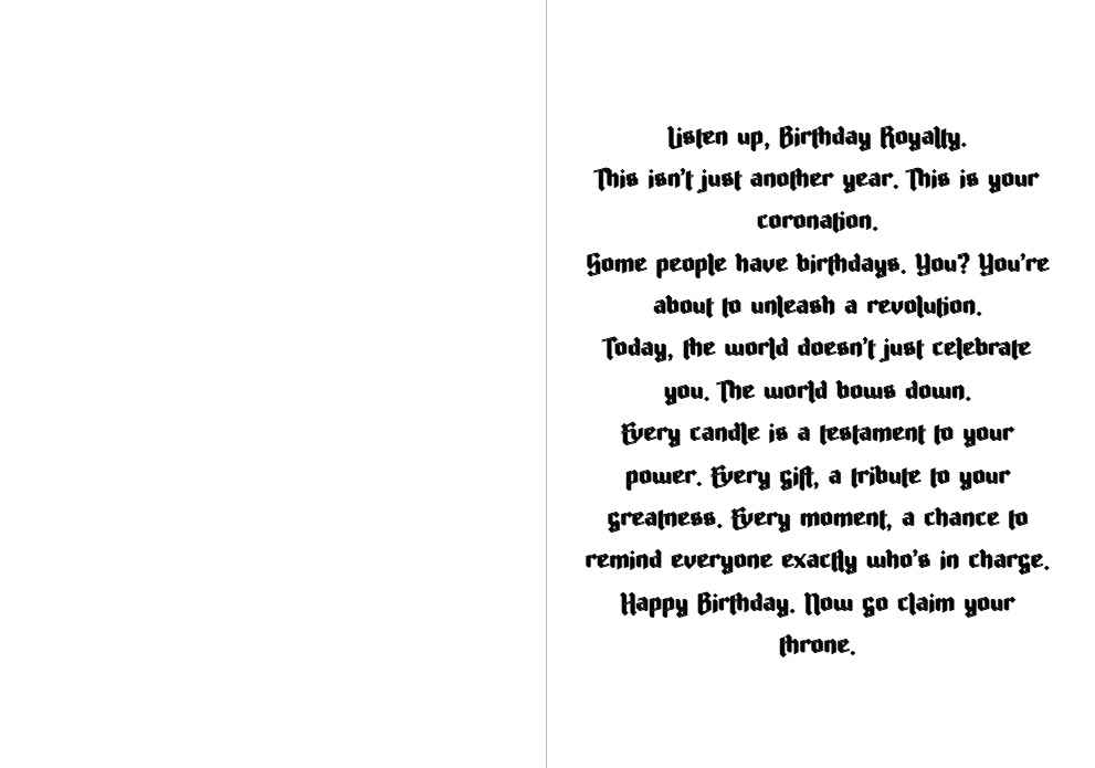 High School DxD Rias Gremory Birthday Card - "Some Birthdays Demand Worship"