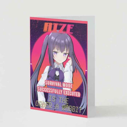 Is the Order a Rabbit? Rize Tedeza Humor Card - "Survival Mode Successfully Executed"