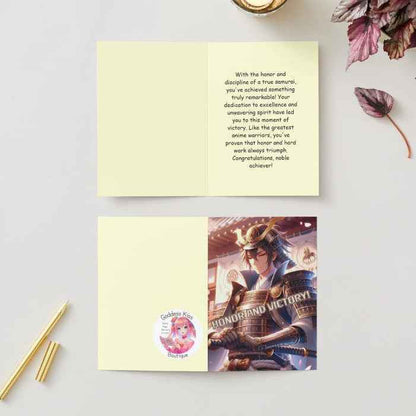 Anime Congratulations Card - Samurai Honor Victory - Warrior Congratulations Card