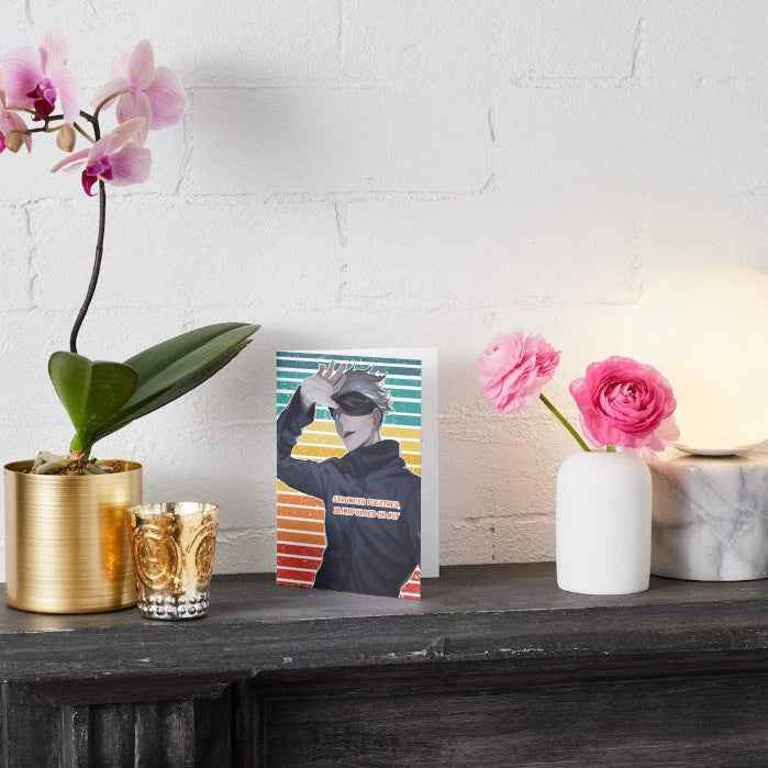 Jujutsu Kaisen Satoru Gojo Friendship Card - "Stronger Together, Blindfolded or Not"