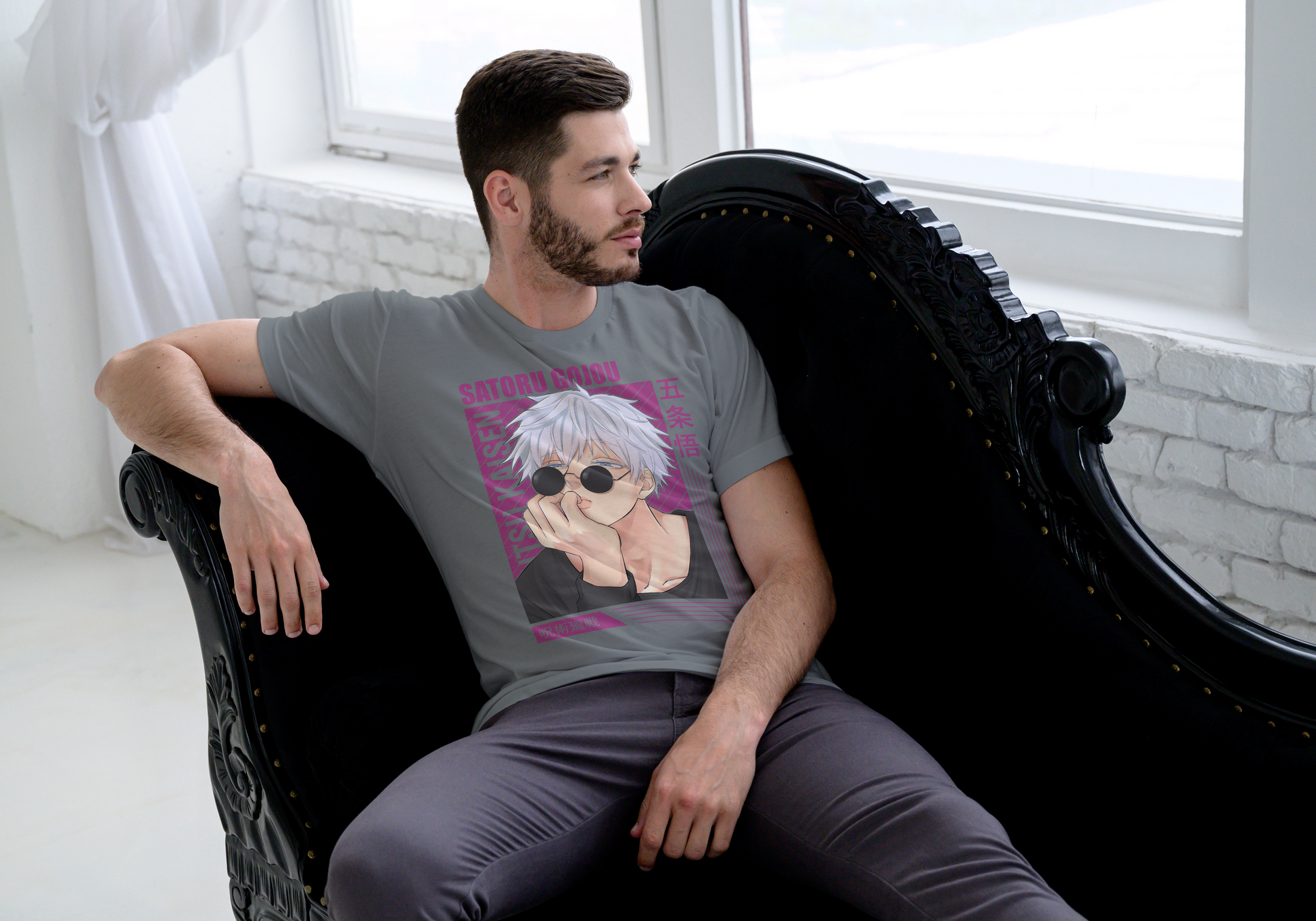 Jujutsu Kaisen Satoru Gojo T-Shirt - Casual Sunglasses Playful Pose Design | Premium Unisex Triblend Tee