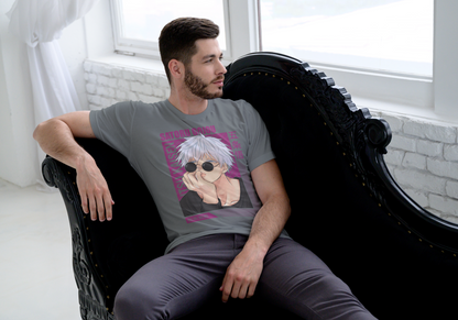 Jujutsu Kaisen Satoru Gojo T-Shirt - Casual Sunglasses Playful Pose Design | Premium Unisex Triblend Tee
