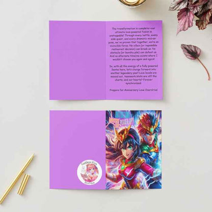 Anime Anniversary Card - Sentai Power-Up Design - Hero Transformation Romance Card
