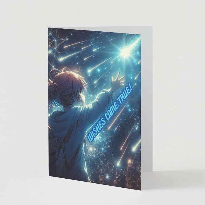 Anime Congratulations Card - Shooting Star Wishes - Celestial Congratulations Card