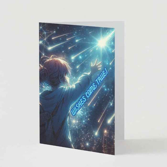 Anime Congratulations Card - Shooting Star Wishes - Celestial Congratulations Card