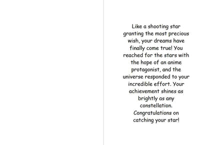 Anime Congratulations Card - Shooting Star Wishes - Celestial Congratulations Card
