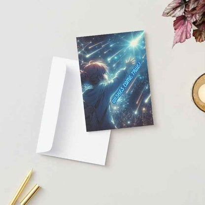 Anime Congratulations Card - Shooting Star Wishes - Celestial Congratulations Card