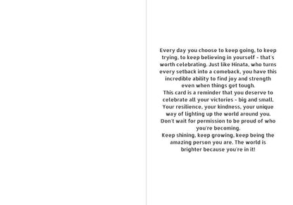 Haikyuu!! Shouyou Hinata Celebration Card - "Celebrate Your Awesome Self"