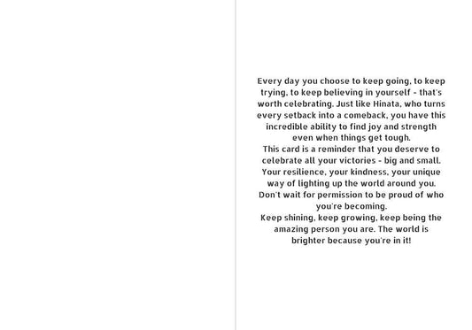 Haikyuu!! Shouyou Hinata Celebration Card - "Celebrate Your Awesome Self"