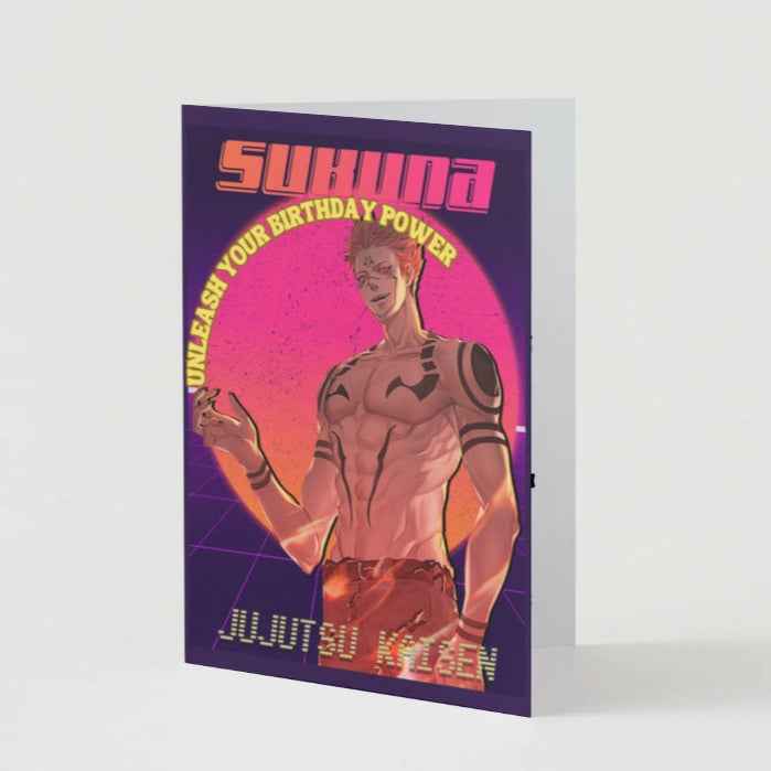 Jujutsu Kaisen Sukuna Ryomen Birthday Card - "Unleash Your Birthday Power"