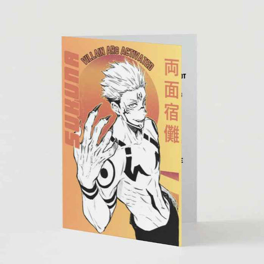 Jujutsu Kaisen Sukuna Ryomen Humor Card - "Villain Mode Activated"