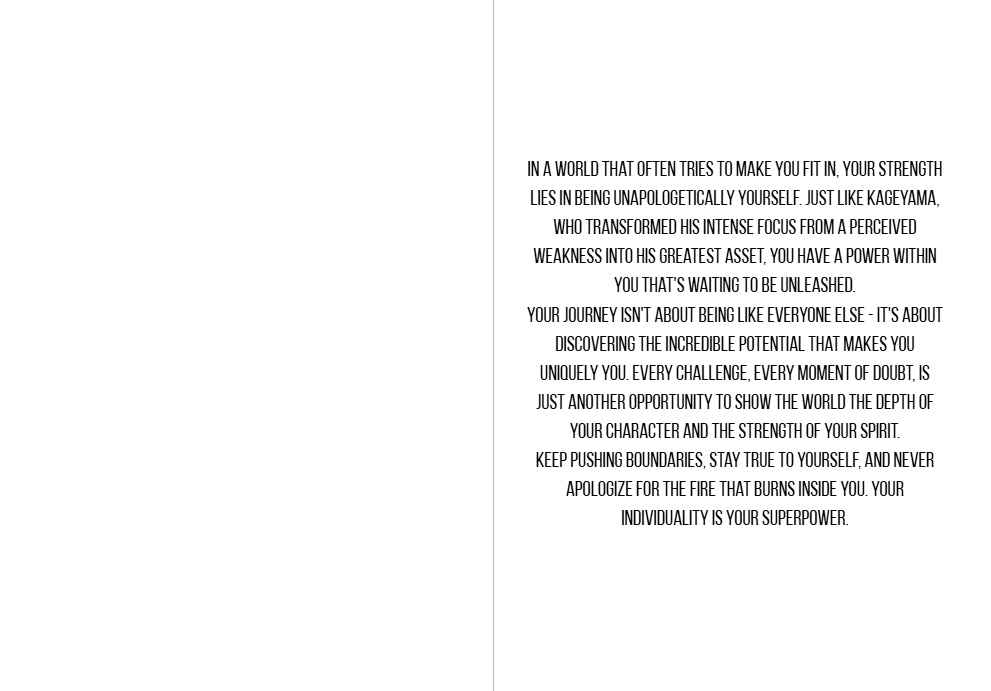 Haikyuu!! Tobio Kageyama Celebration Card - "Embrace Your Unique Power"