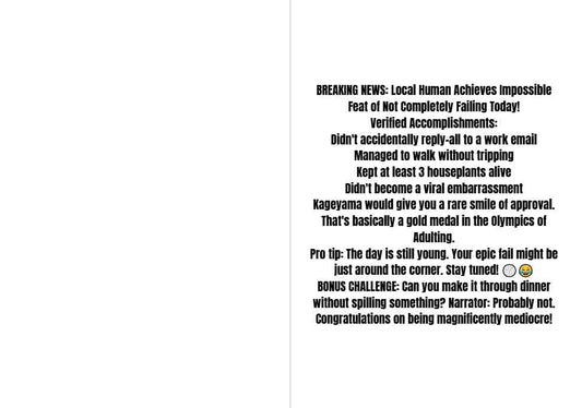 Haikyuu!! Tobio Kageyama Humor Card - "Congratulations on Surviving Another Day"