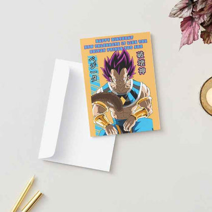 Dragon Ball Z Vegeta Birthday Card - "Saiyan Prince You Are" | Anime Birthday Greeting Card