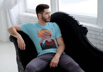 Jujutsu Kaisen Yuji Itadori T-Shirt - Retro Sunset Cursed Energy Design | Premium Unisex Triblend Tee