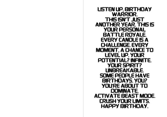 Jujutsu Kaisen Yuji Itadori Birthday Card - "Unleash Your Birthday Beast"