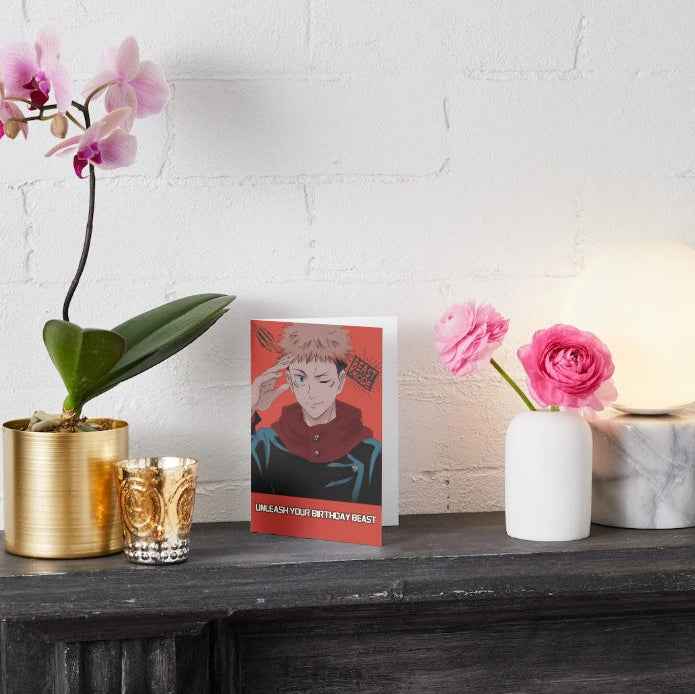 Jujutsu Kaisen Yuji Itadori Birthday Card - "Unleash Your Birthday Beast"