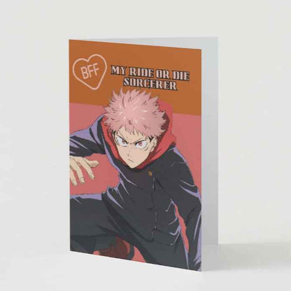 Jujutsu Kaisen Yuji Itadori Friendship Card - "Ride or Die, Always"