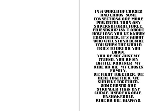 Jujutsu Kaisen Yuji Itadori Friendship Card - "Ride or Die, Always"