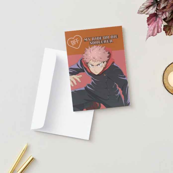 Jujutsu Kaisen Yuji Itadori Friendship Card - "Ride or Die, Always"