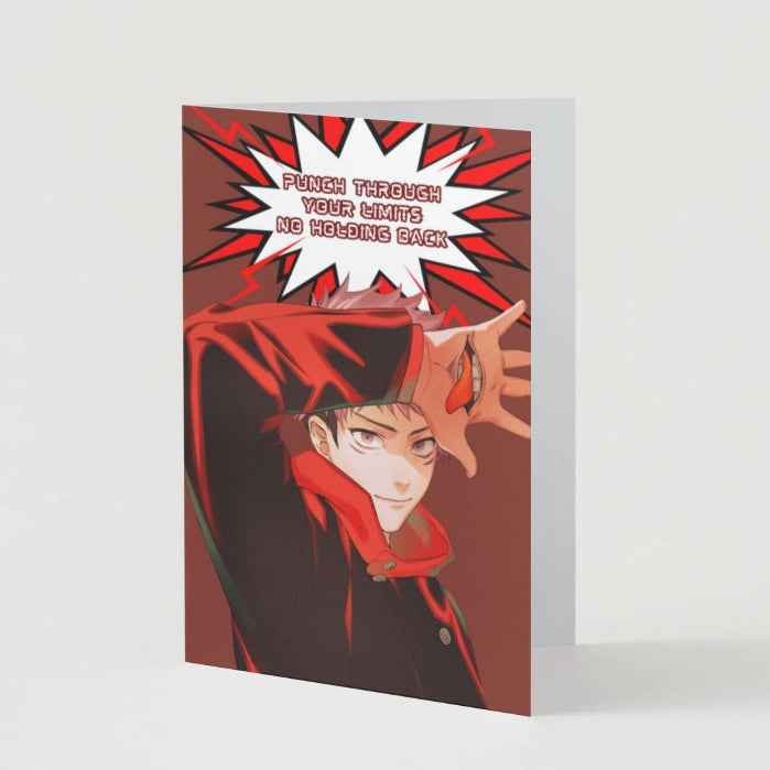 Jujutsu Kaisen Yuji Itadori Support Card - "Punch Through Your Limits, No Holding Back"