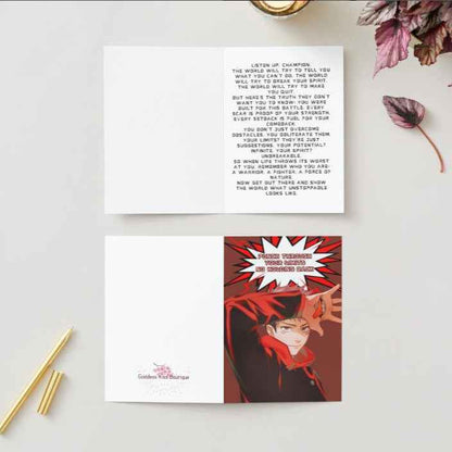 Jujutsu Kaisen Yuji Itadori Support Card - "Punch Through Your Limits, No Holding Back"