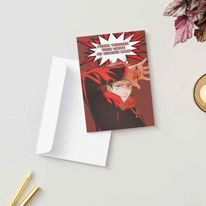 Jujutsu Kaisen Yuji Itadori Support Card - "Punch Through Your Limits, No Holding Back"