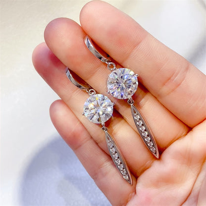 10 Carat Moissanite Earrings in 925 Sterling Silver with Certificate and Limited Warranty