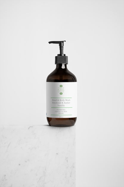 Hand & Body Wash with Patchouli & Amber Vanilla, Hydrating Formula