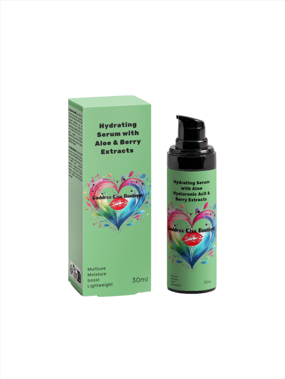 Hydrating Serum with Aloe, Hyaluronic Acid & Berry Extracts - Moisture Boost Serum for Dehydrated, Dry, and Mature Skin
