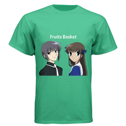 Fruits Basket Anime T-Shirt - Yuki & Tohru Character Design | Premium Triblend Tee