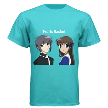 Fruits Basket Anime T-Shirt - Yuki & Tohru Character Design | Premium Triblend Tee